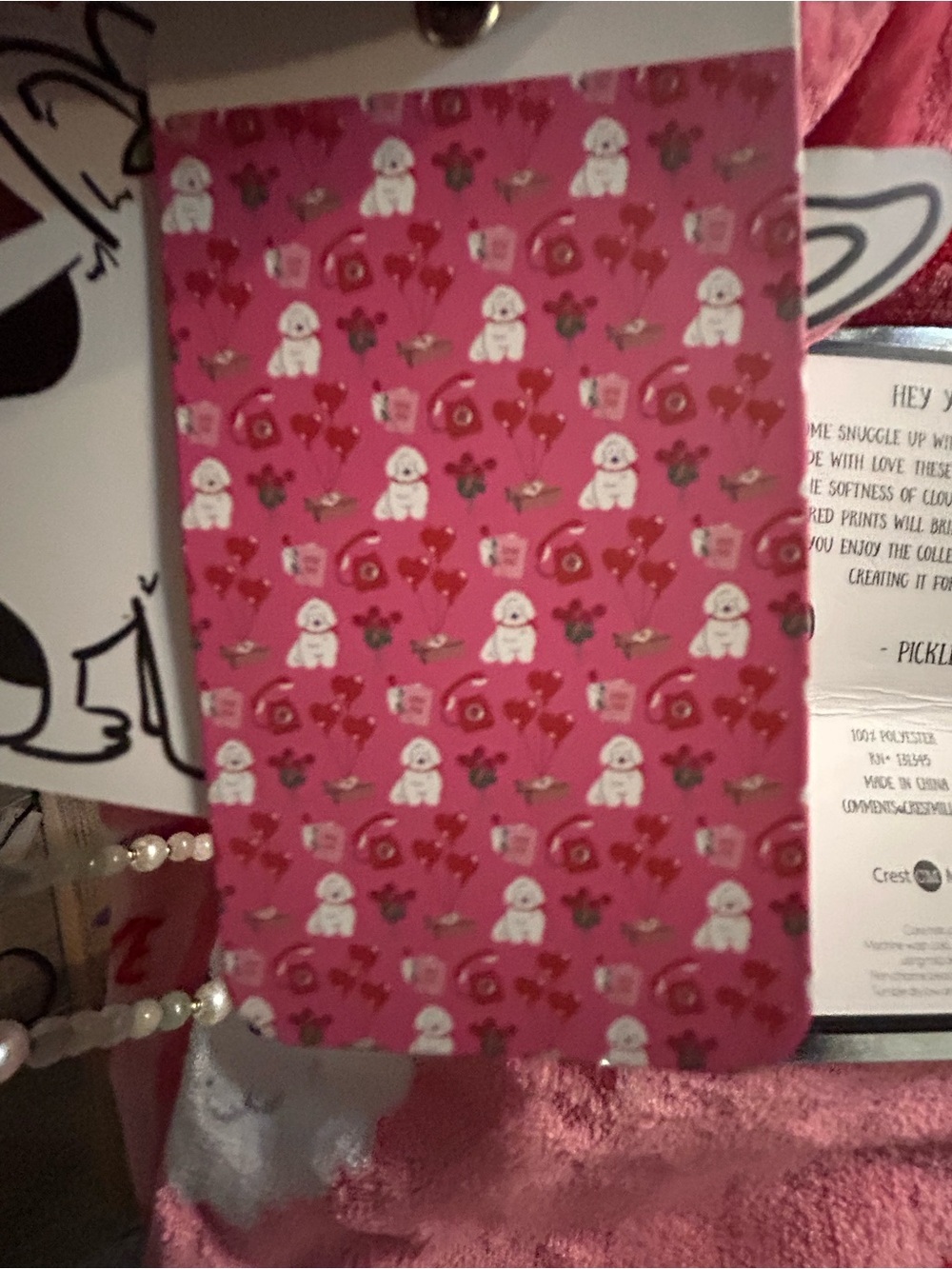 Pickle & Dot Cozy Puppy Love Throw Blanket - Picture 4 of 4